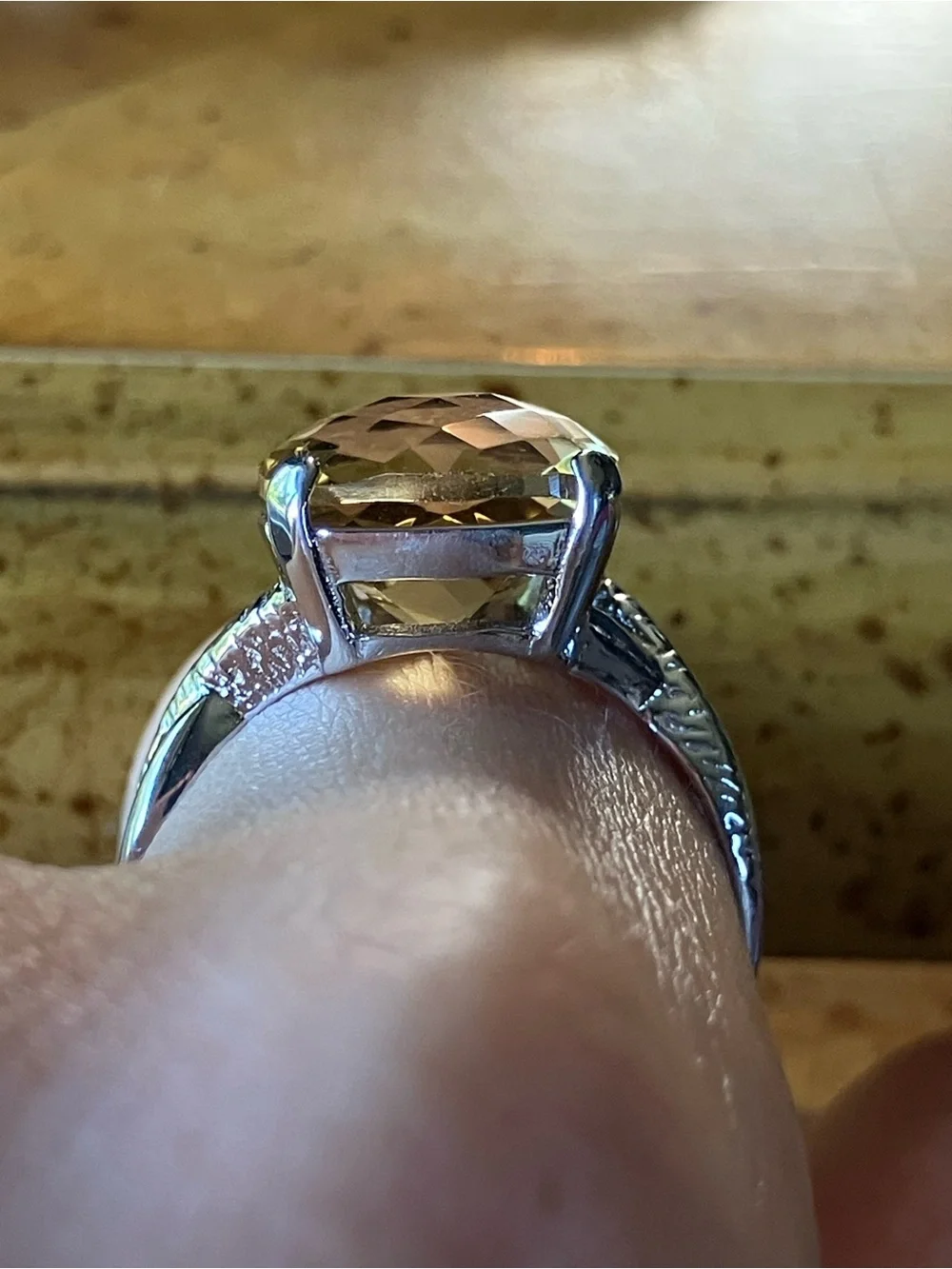 Brazilian Citrine Sterling Silver Ring Size 8.75